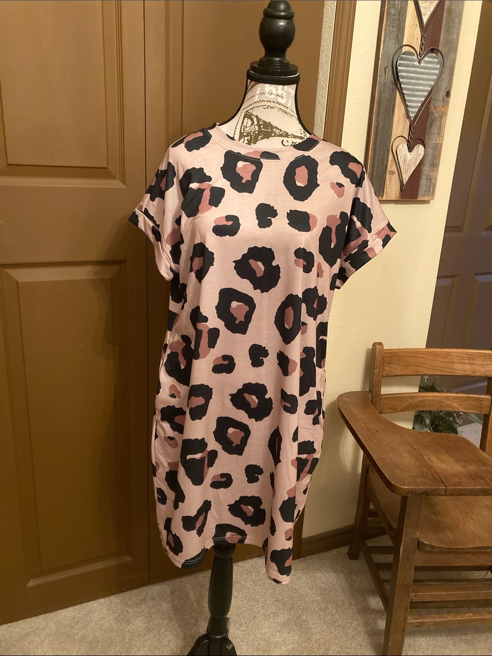 Leopard Print Shirt Dress NWOT